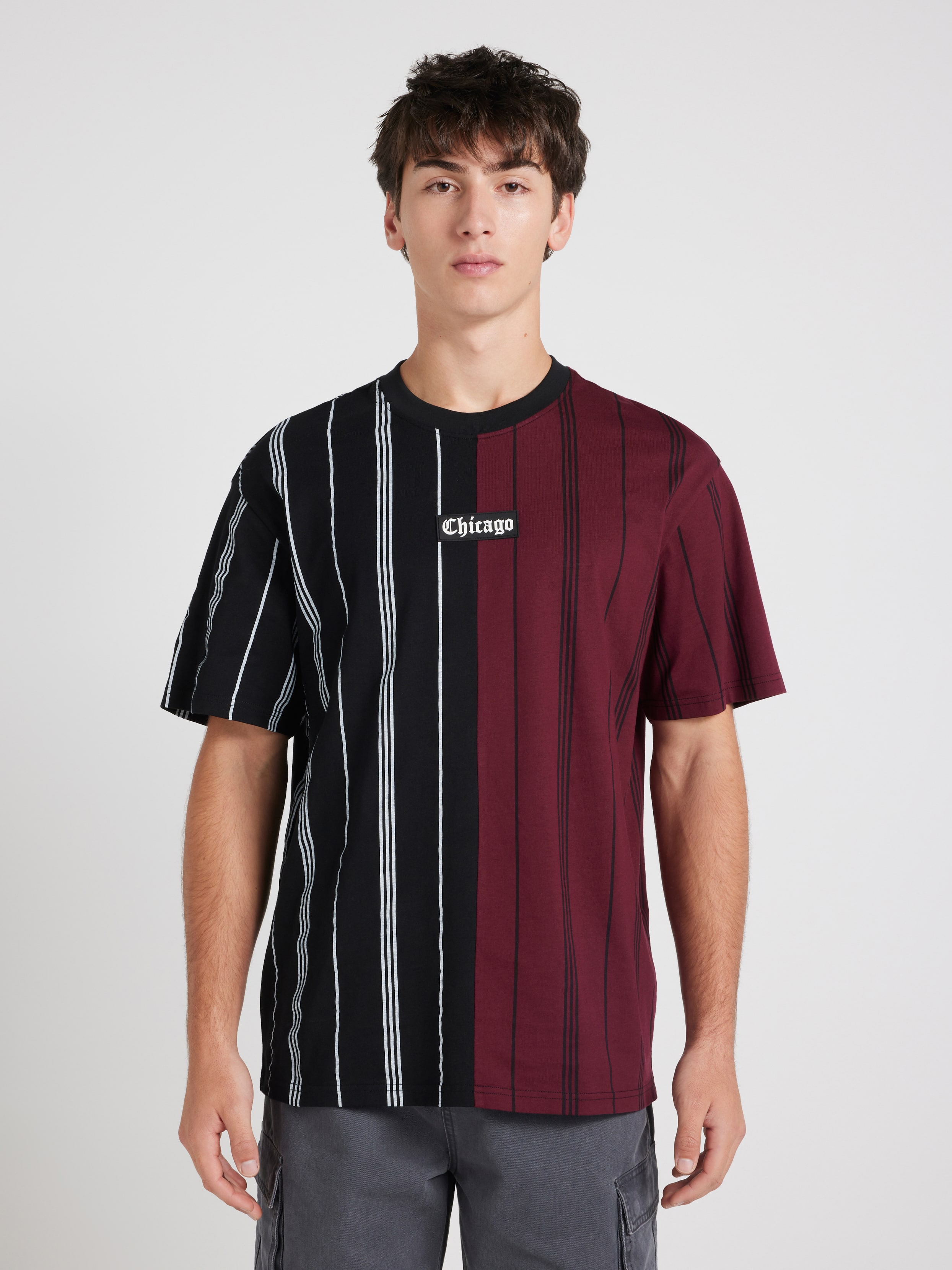 Splice Stripe Relaxed Short Sleeve Tee