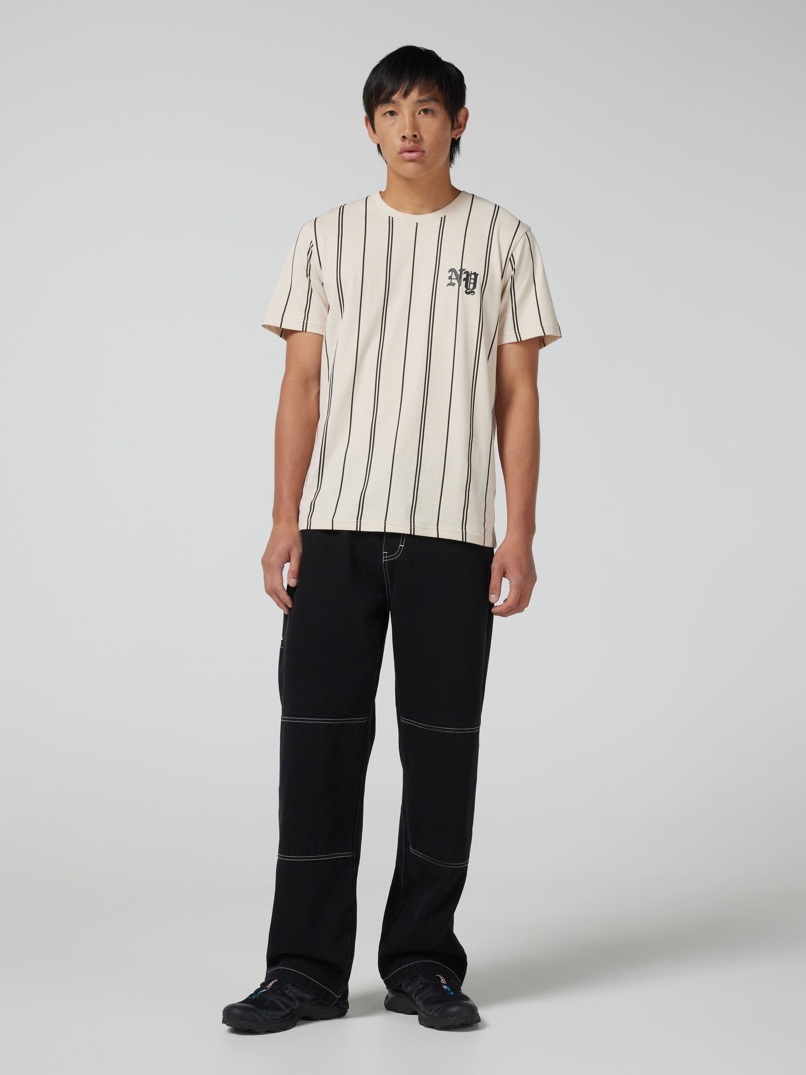 Vertical Stripe Ny Short Sleeve Tee