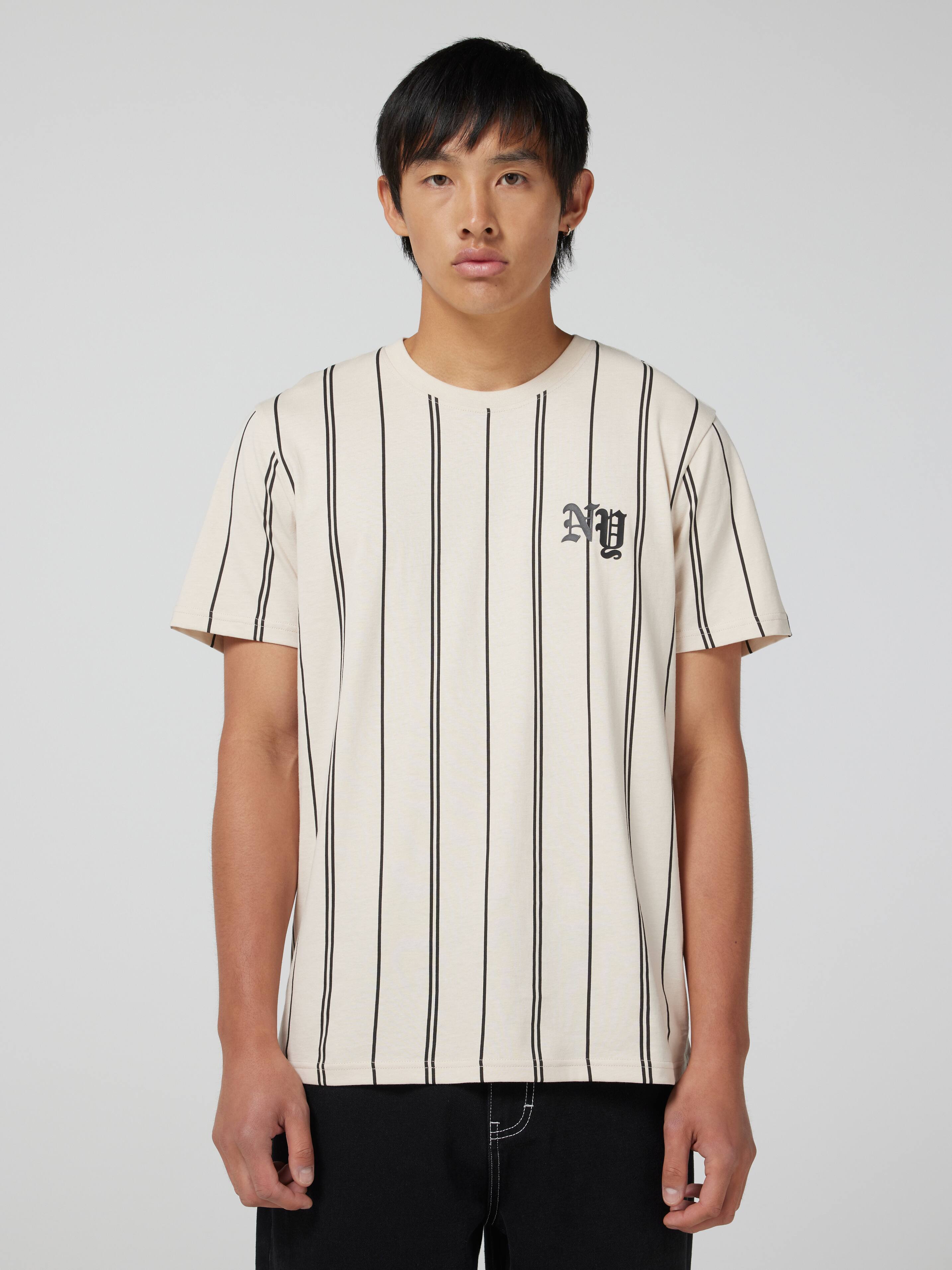 Vertical Stripe Ny Short Sleeve Tee