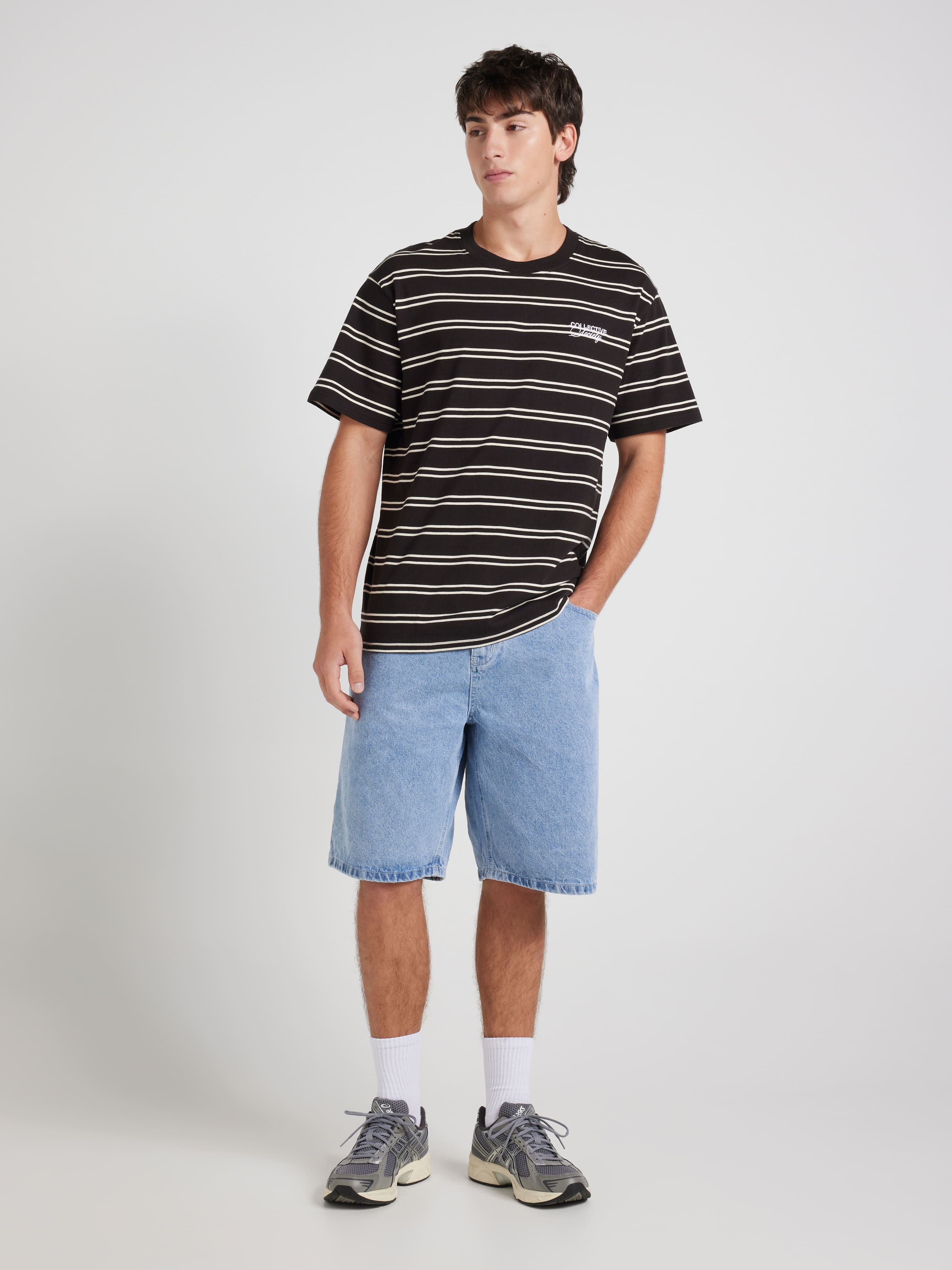 Horizontal Stripe Collective Society Relaxed Short Sleeve Tee