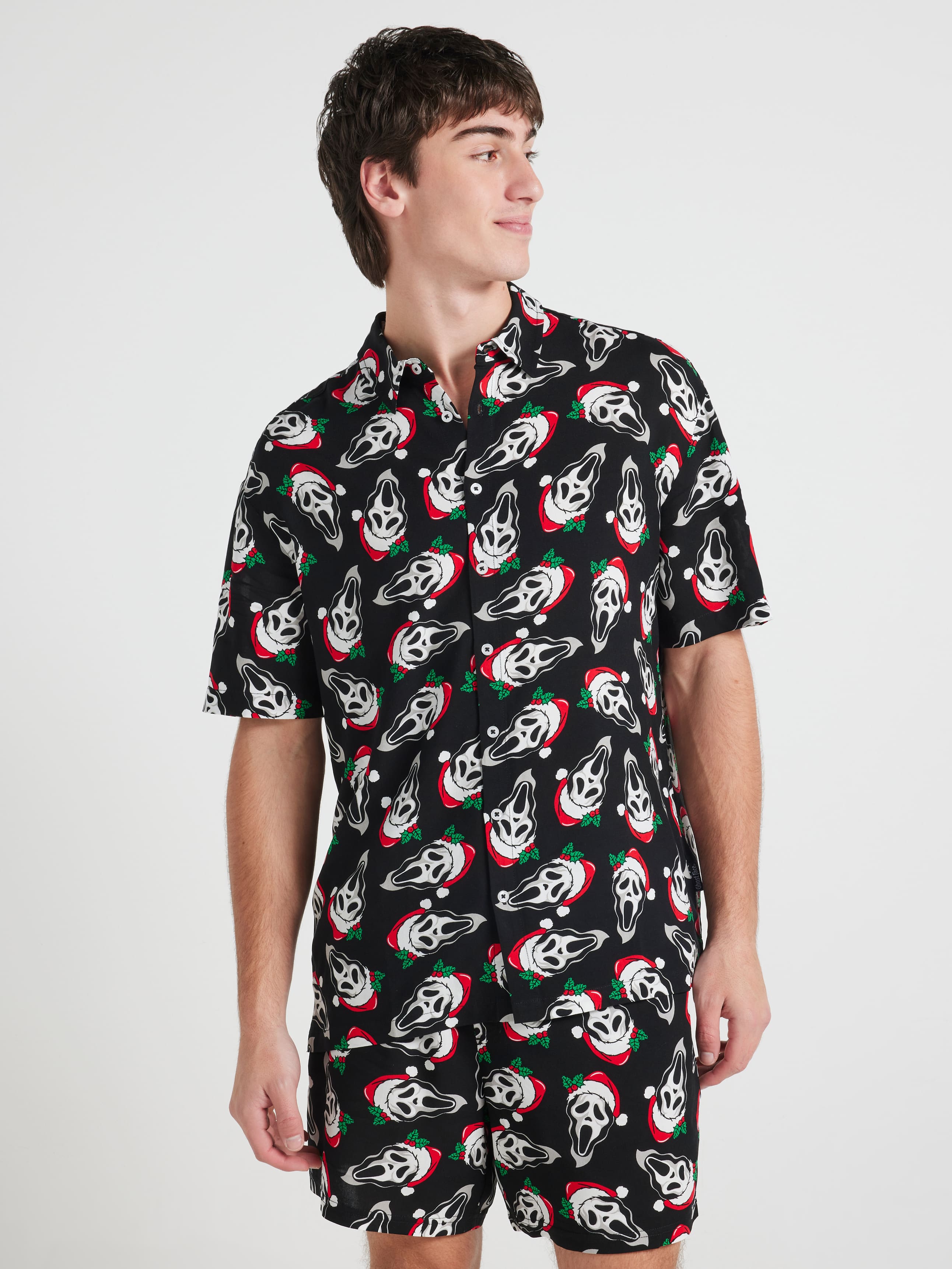 Ghost Face Xmas Resort Short Sleeve Shirt