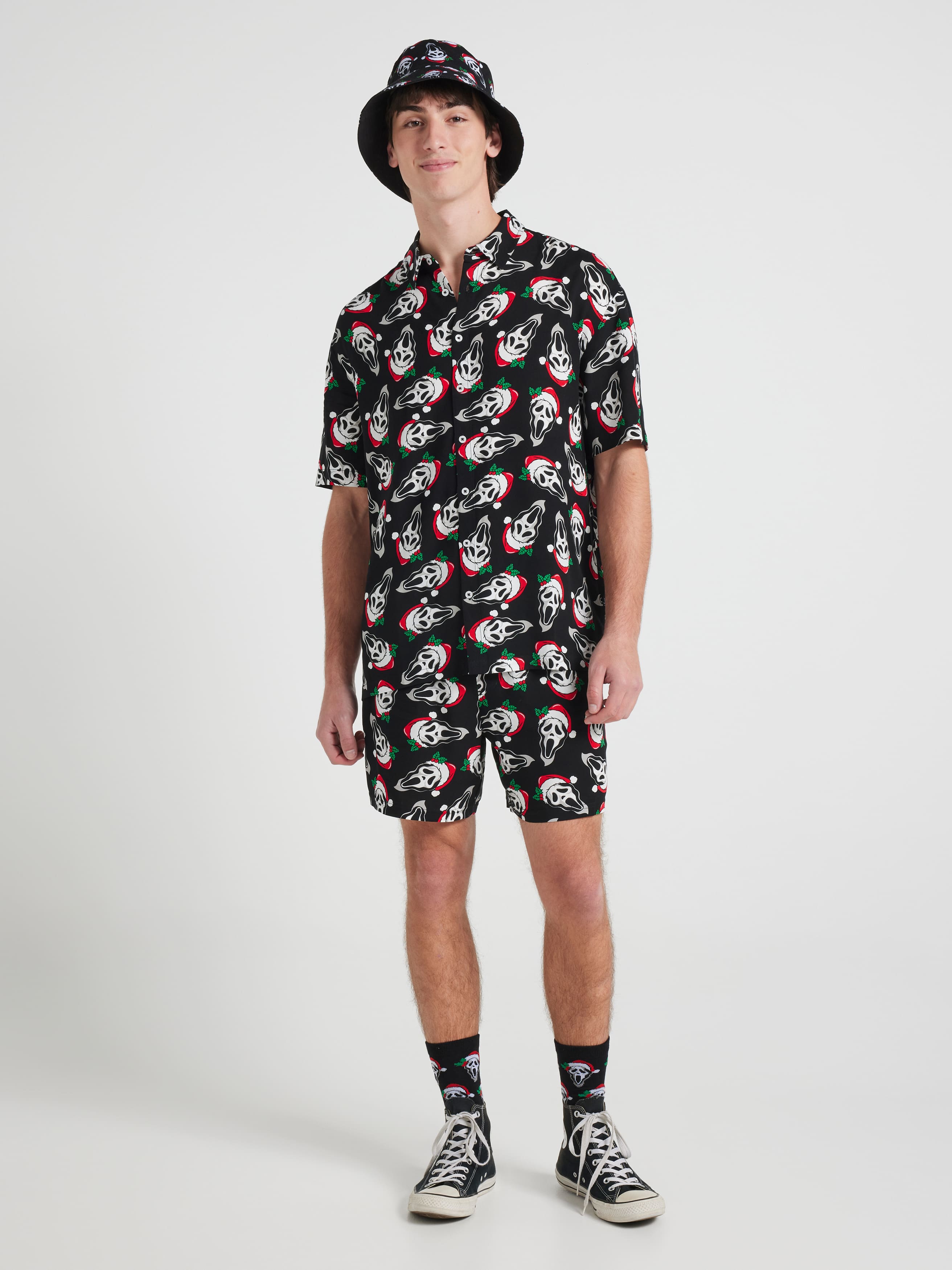 Ghost Face Xmas Resort Short Sleeve Shirt