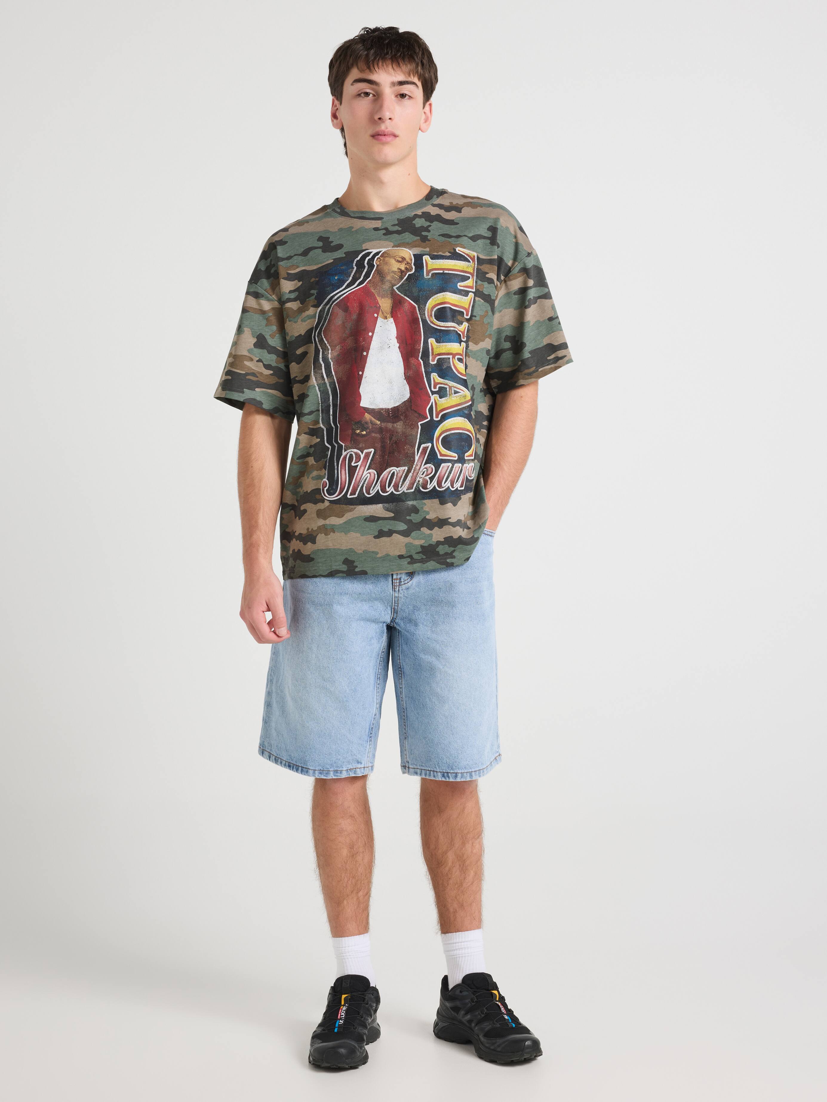 Camo Tupac Oversized Tee