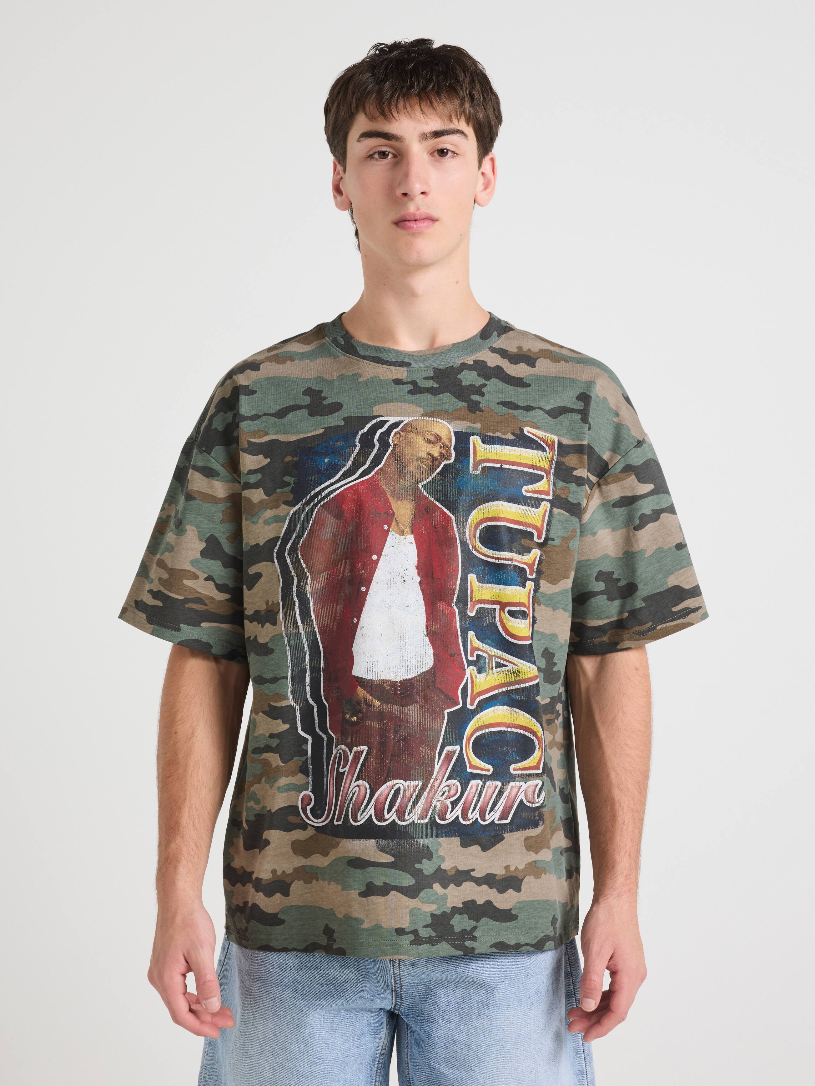 Camo Tupac Oversized Tee