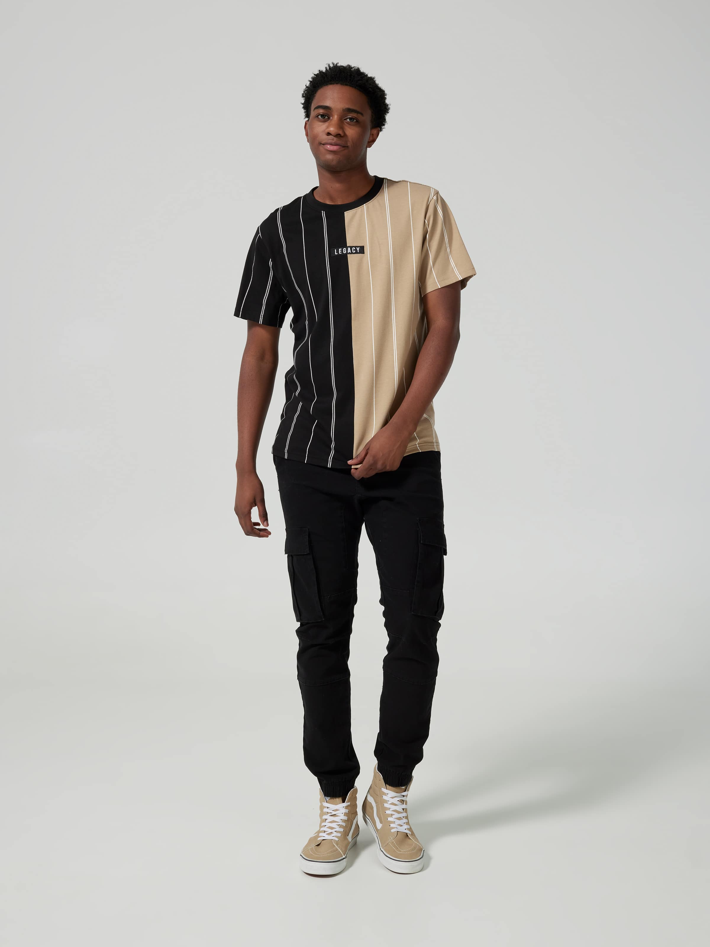 Vertical Stripe Short Sleeve Tee