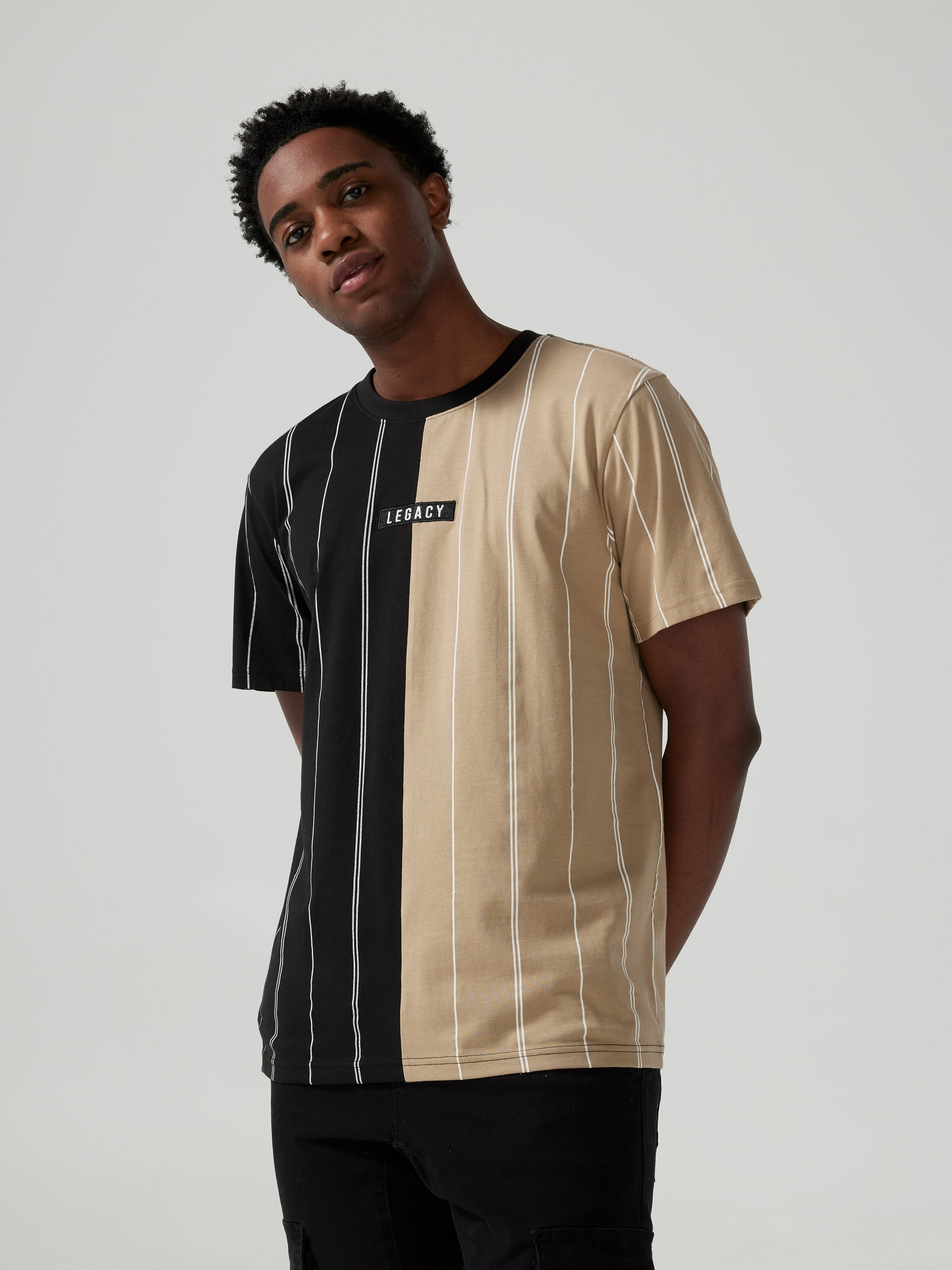 Vertical Stripe Short Sleeve Tee