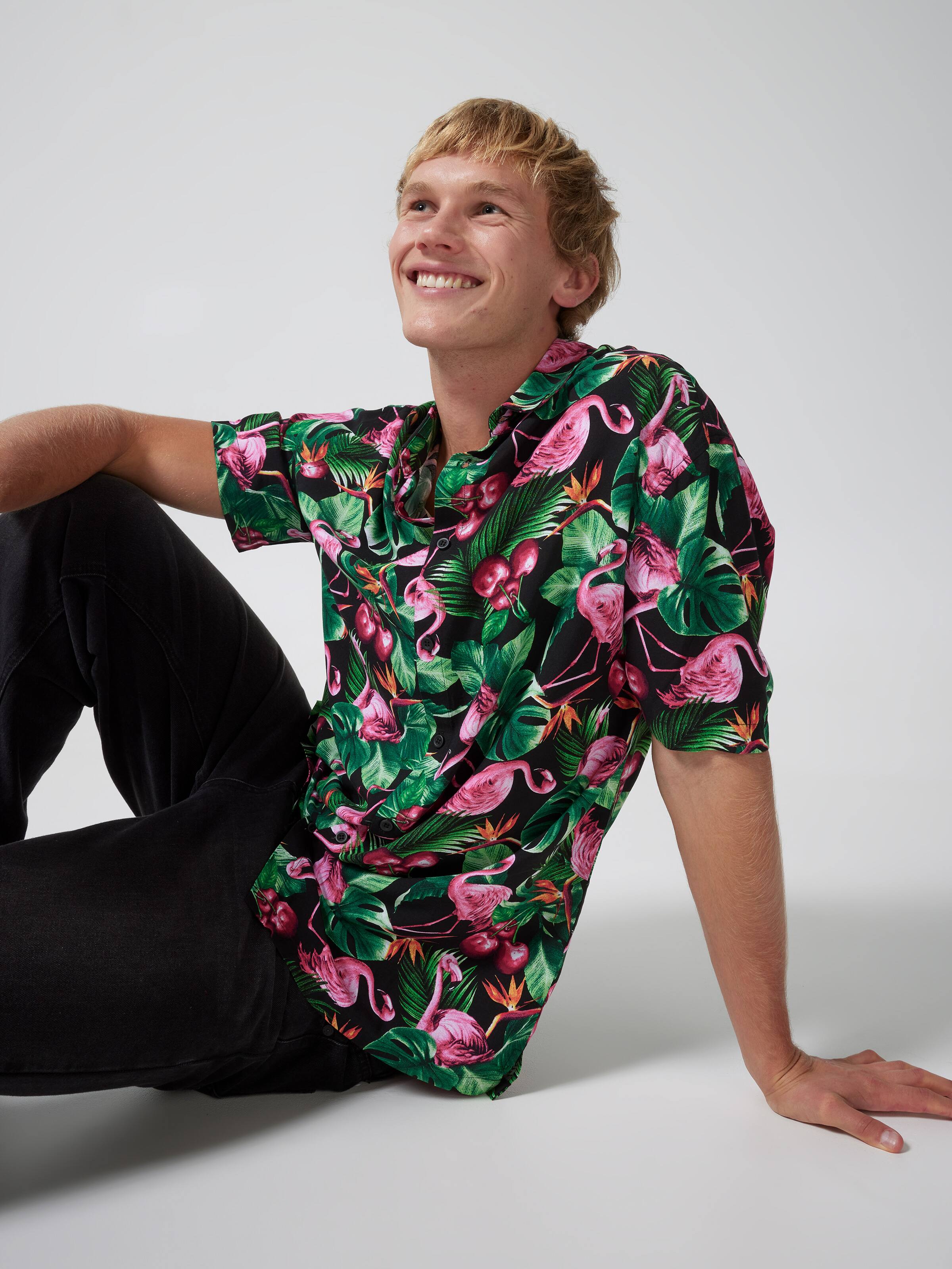 Tropical Flamingo Resort Shirt