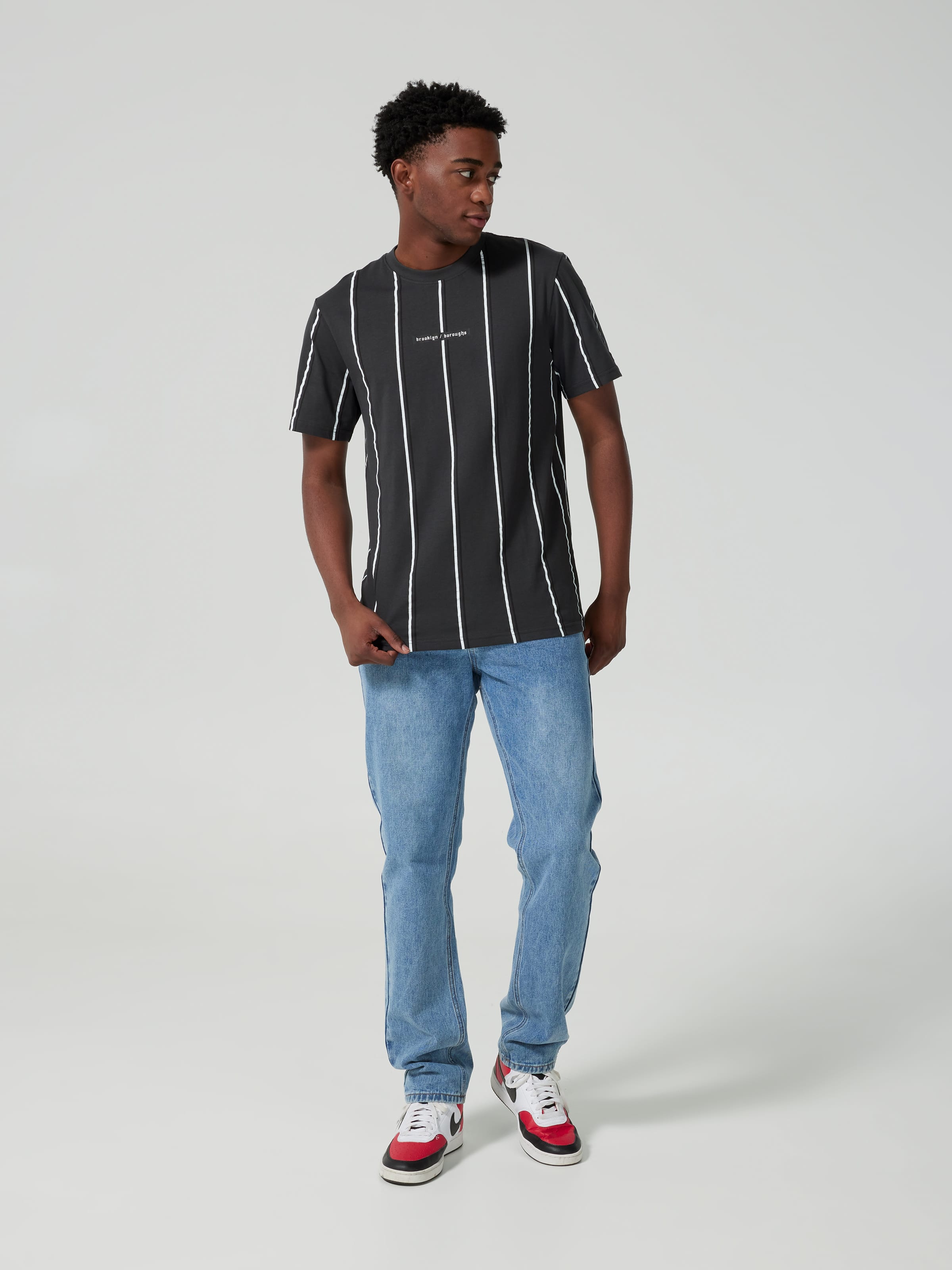 Vertical Stripe Short Sleeve Tee
