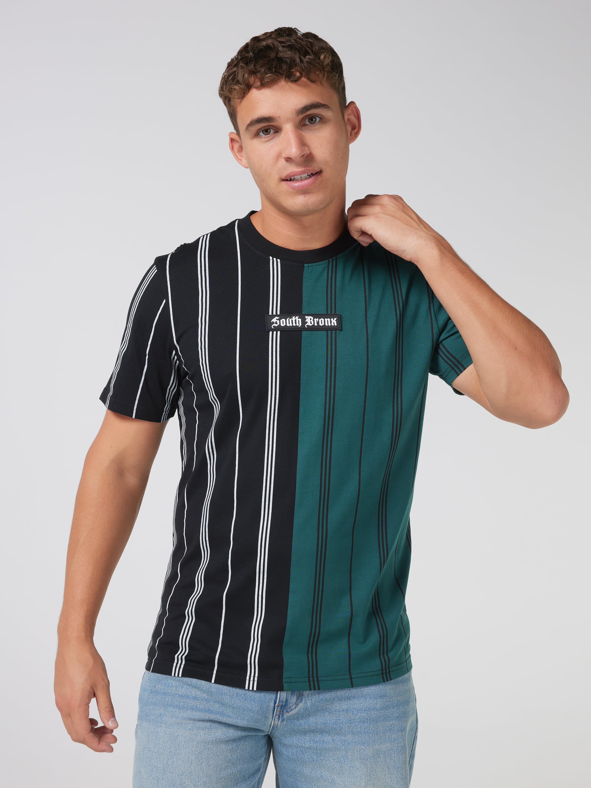 South Bronx Splice Stripe Short Sleeve Tee