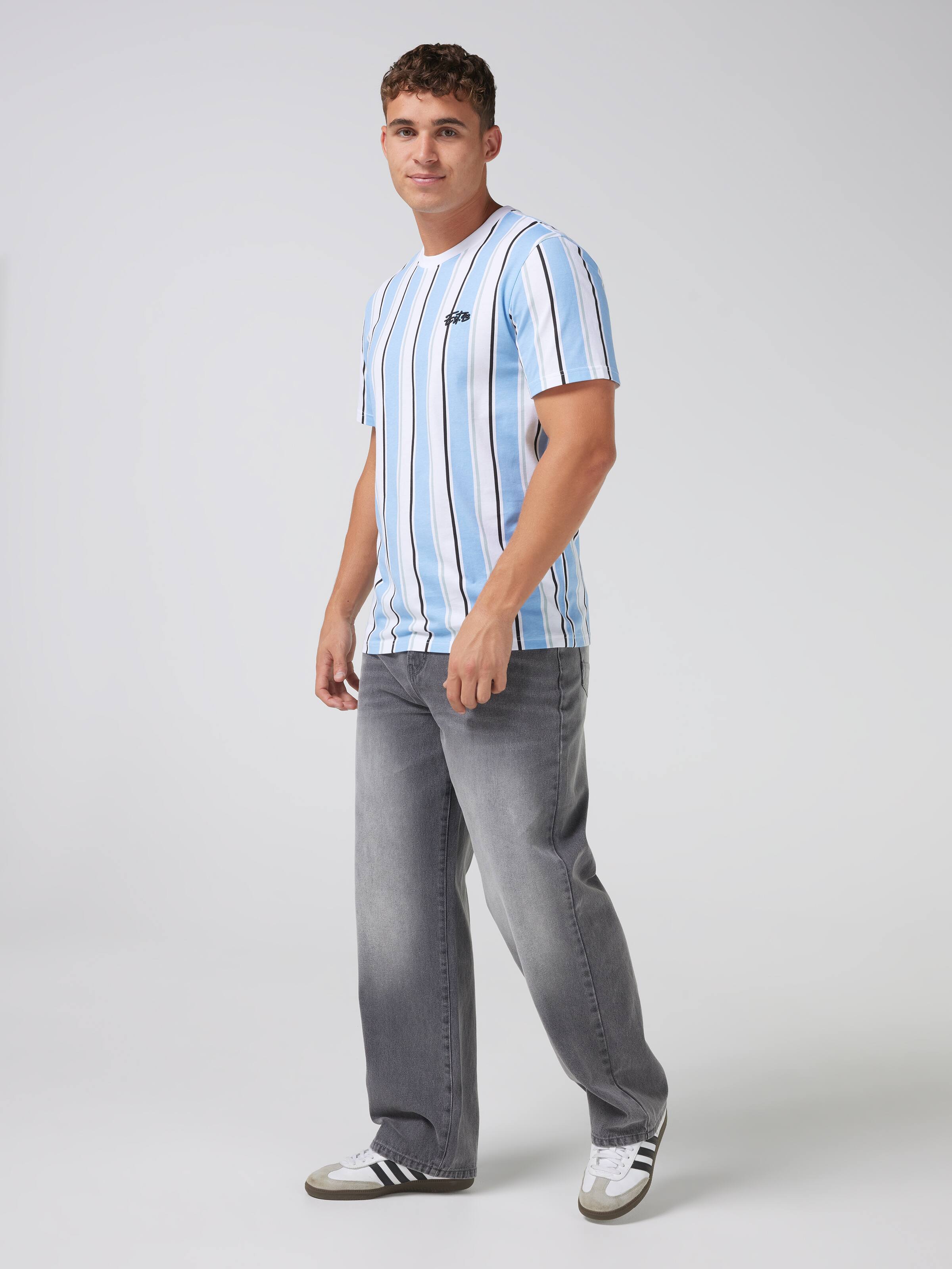 Vertical Stripe Short Sleeve Tee