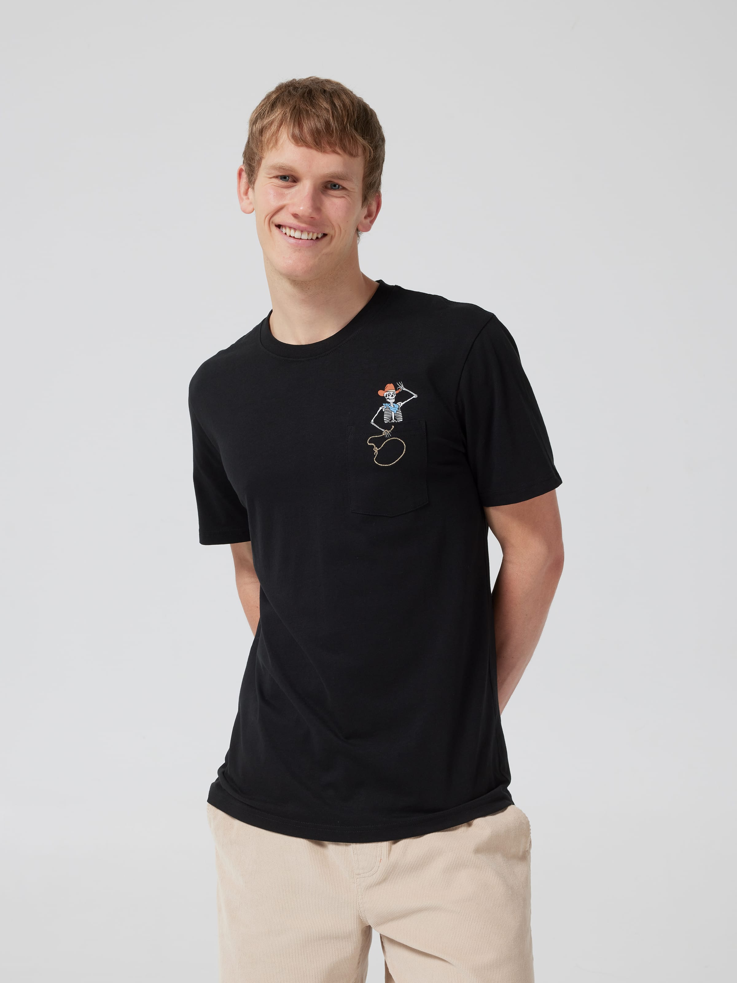 Black Pocket Cowboy Short Sleeve Tee