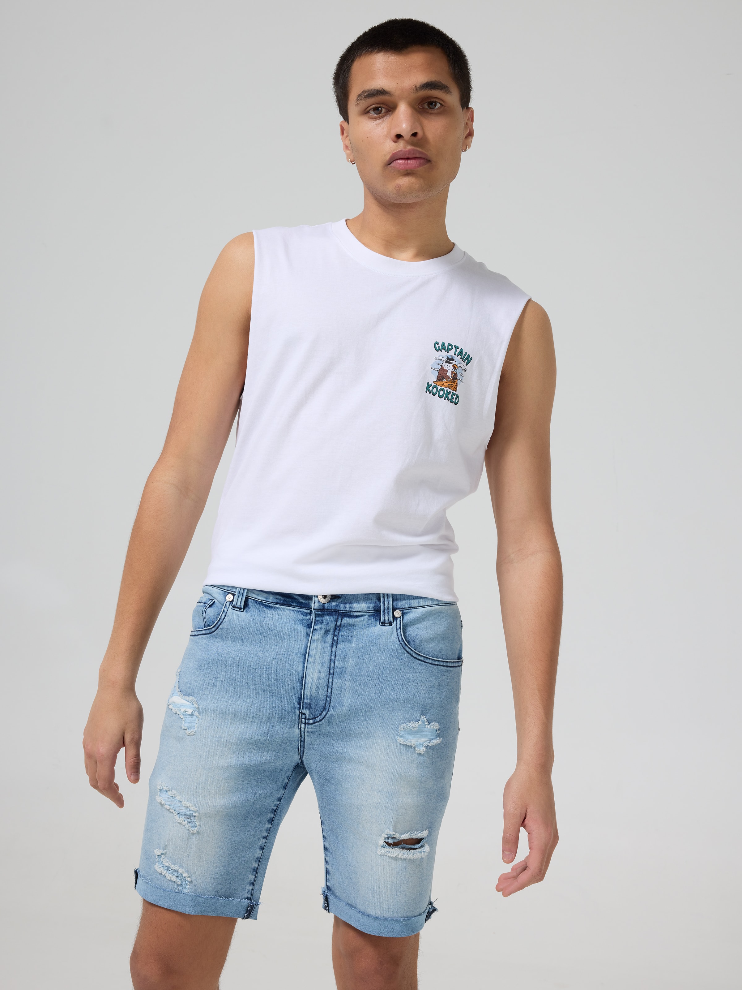 River Slim Ripped Short