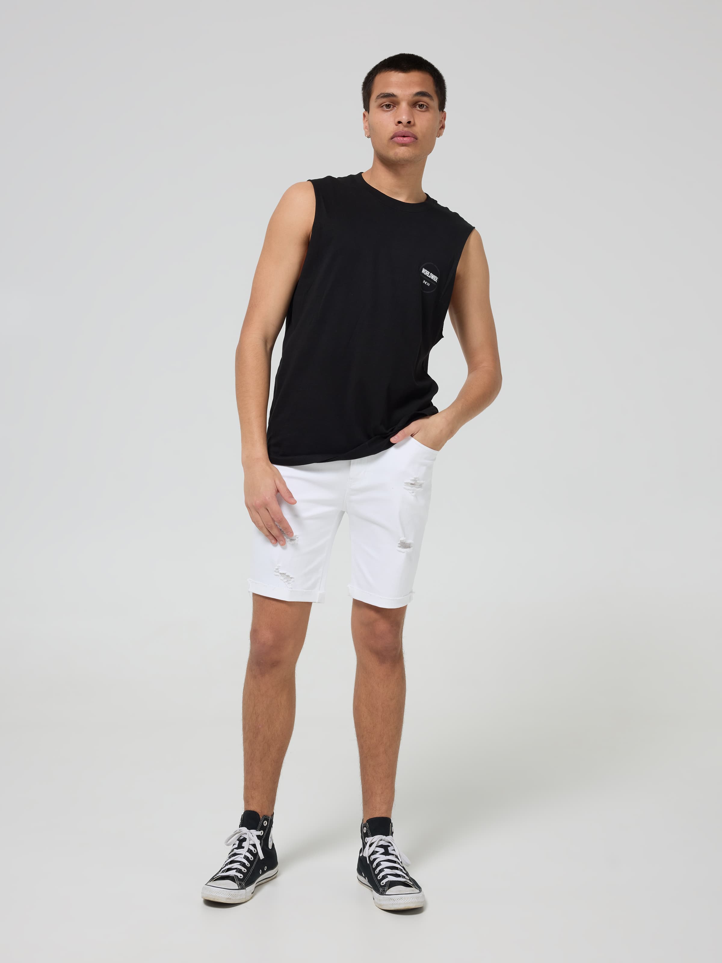 River Slim Ripped Short