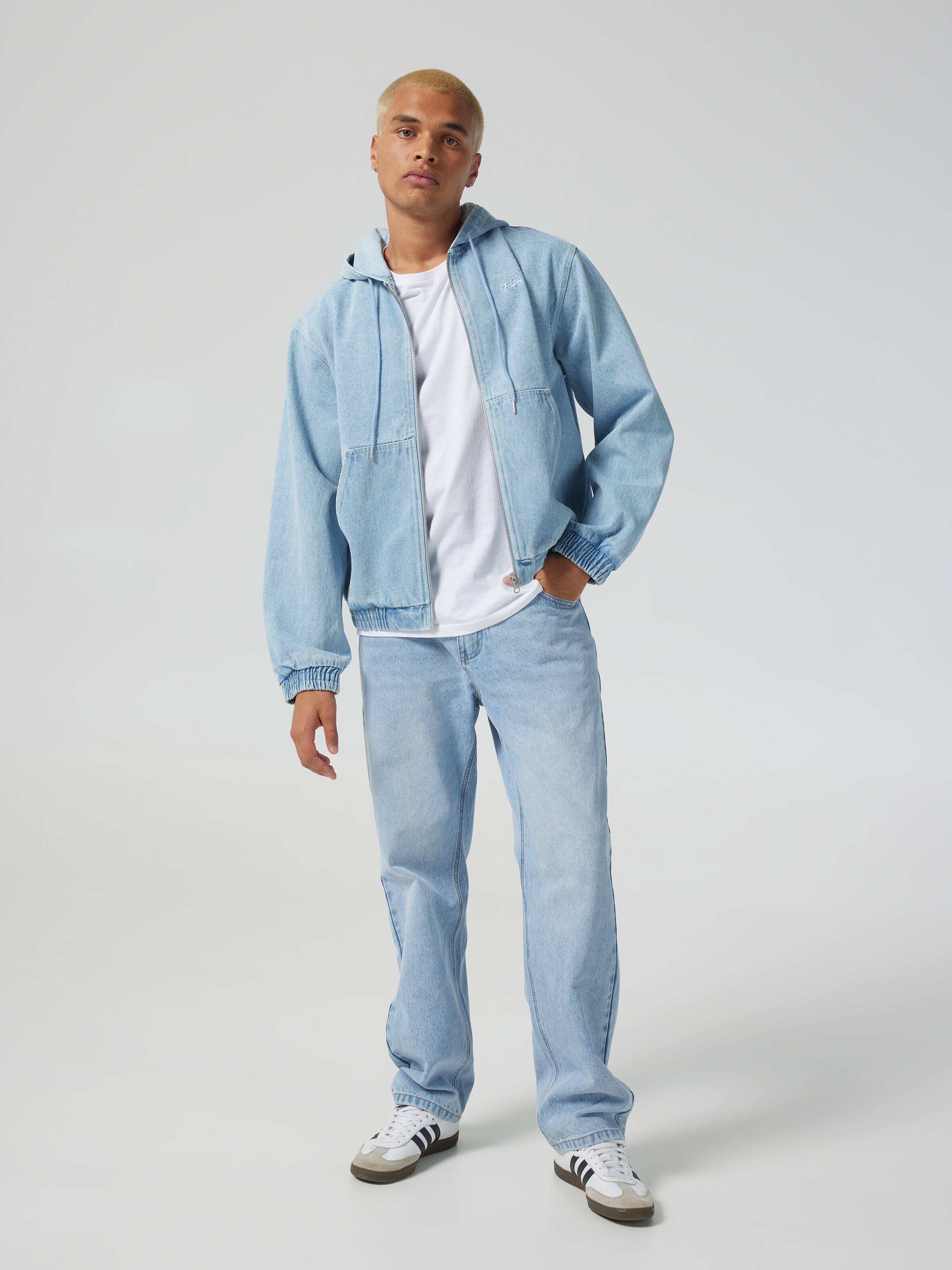 Hooded Denim Bomber