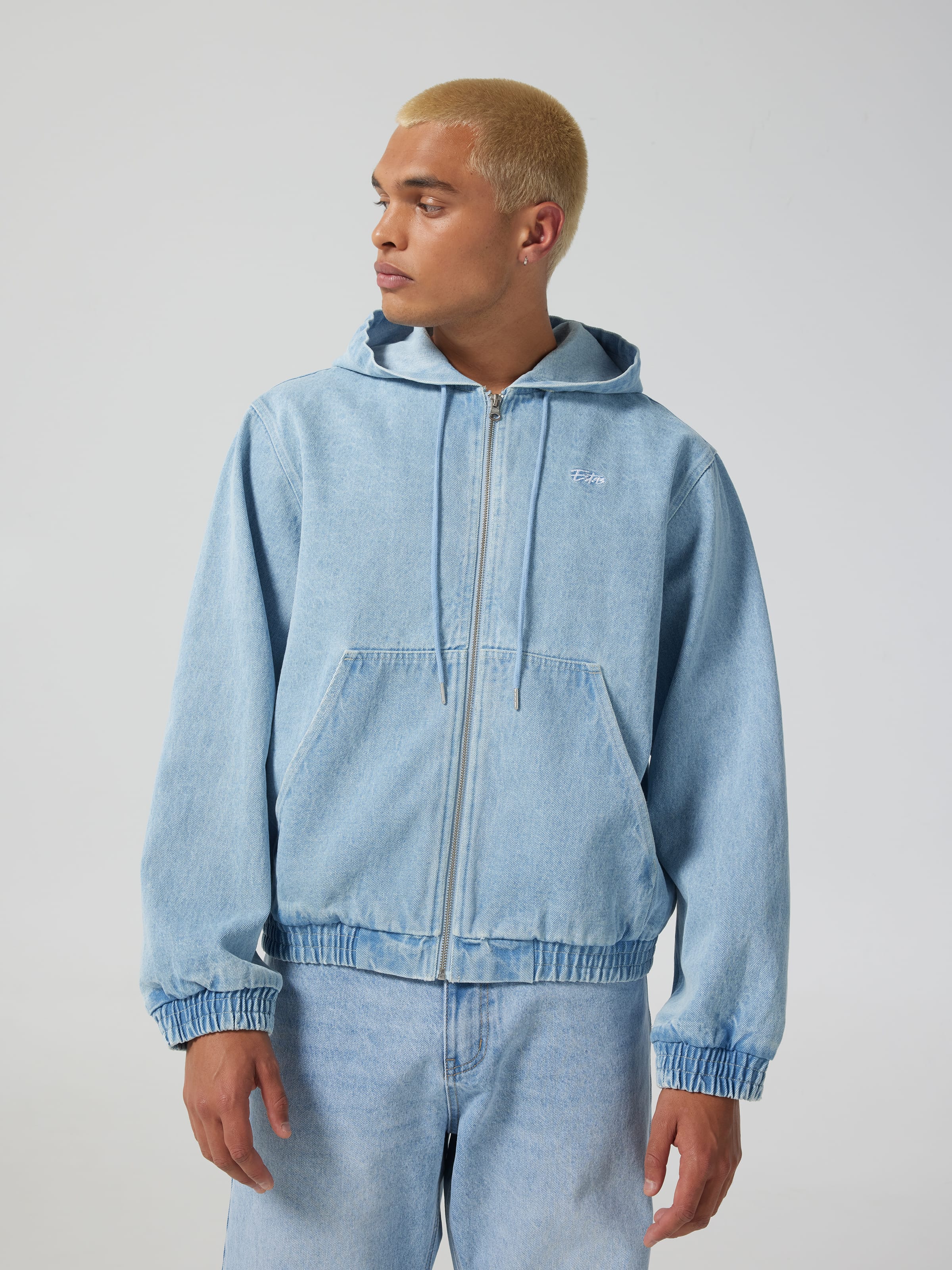 Hooded Denim Bomber