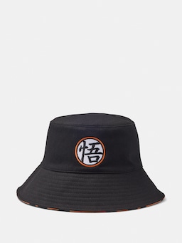 Black Dragon Ball Z Logo Check Bucket Hat