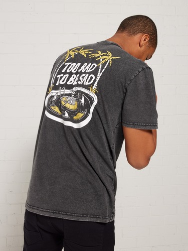 Black White Tye Dye Acid Tee                                                                                                    