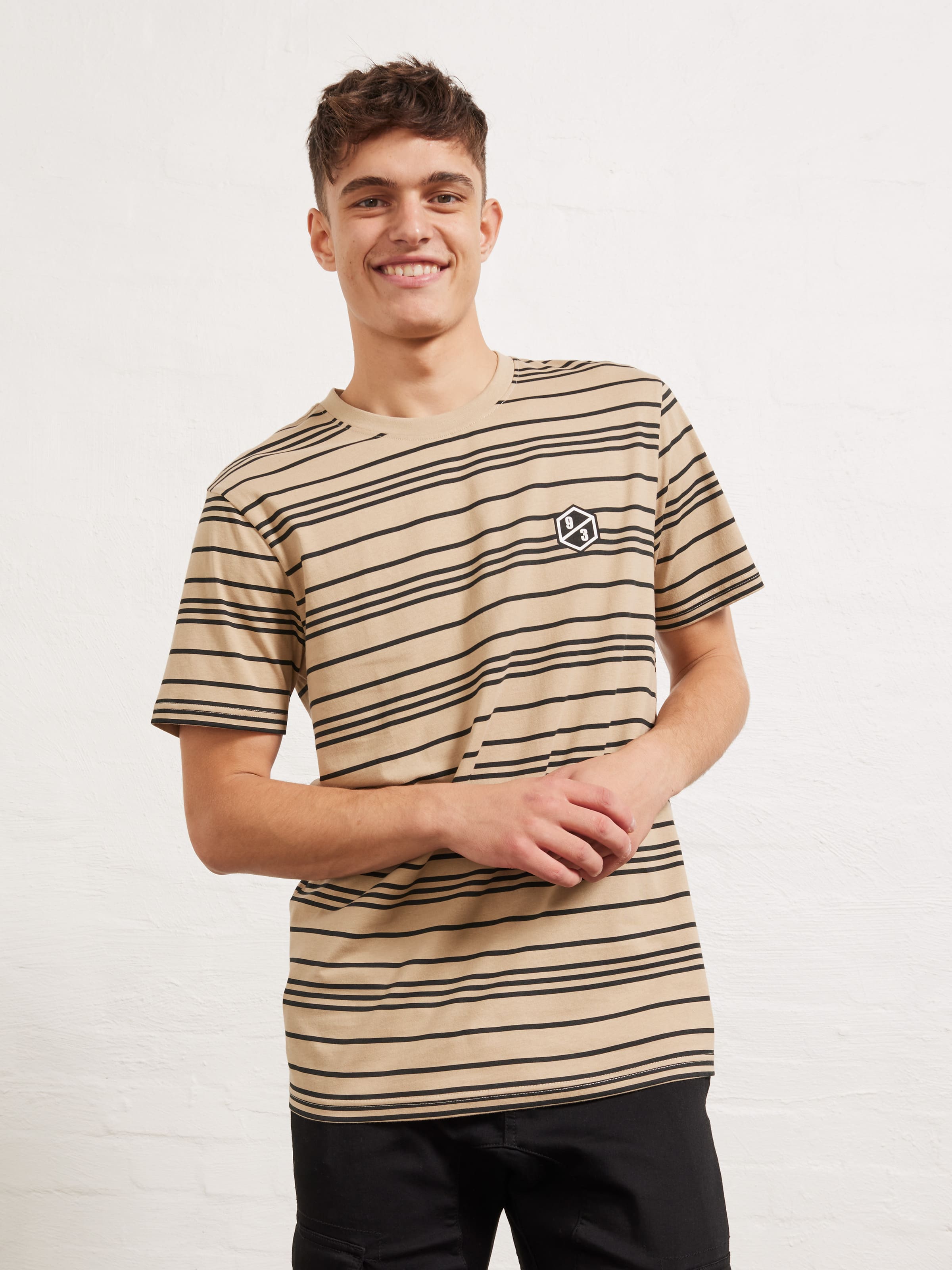 H-Stripe 93 Short Sleeve Tee Biscuit - Jay Jays Online