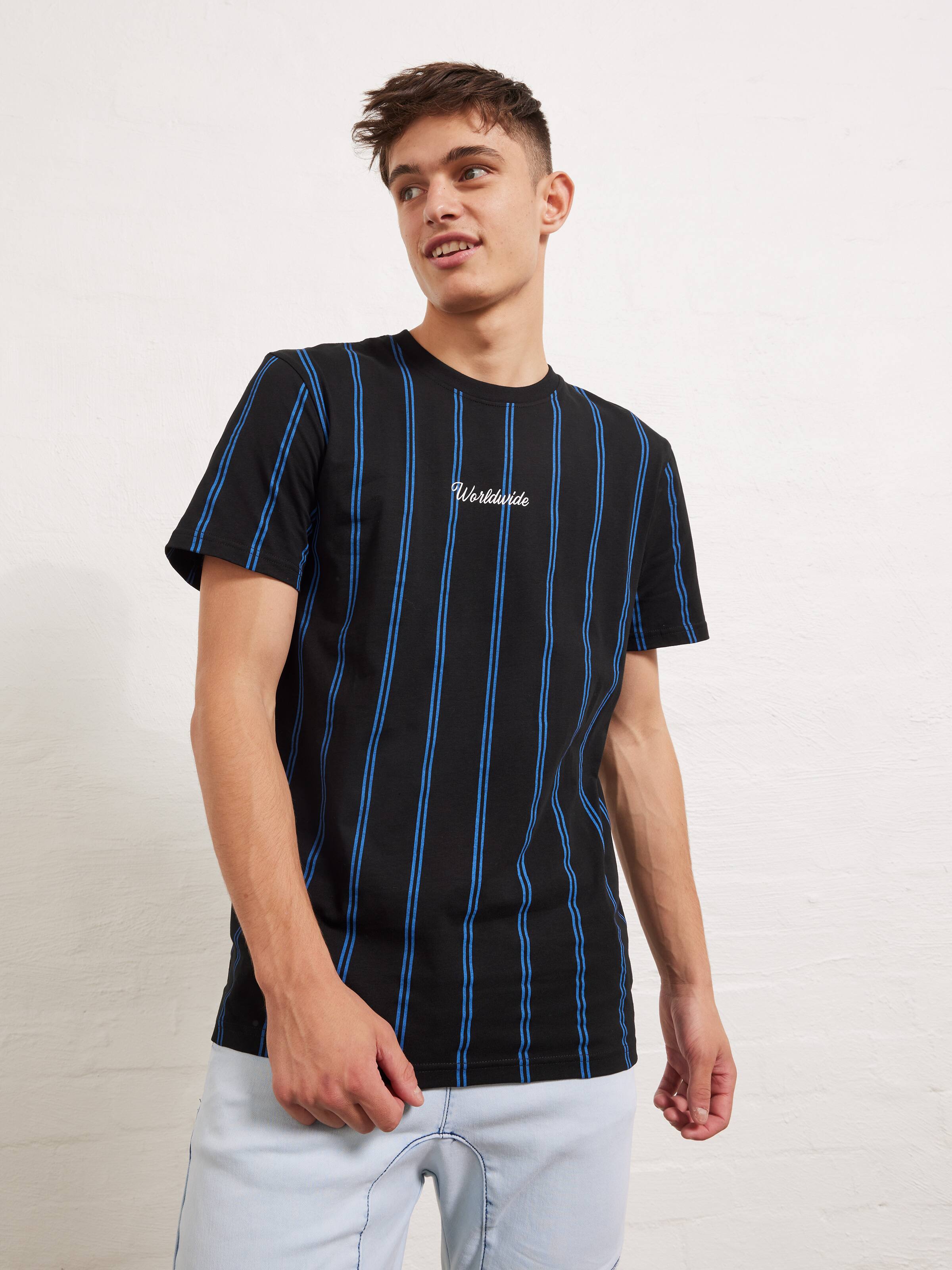 Vertical Stripe Worldwide Short Sleeve Tee - Jay Jays Online